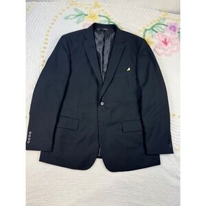 Angelo Rossi Black Blazer Mens 46R Regular Fit Two Button MicroTech Stretch